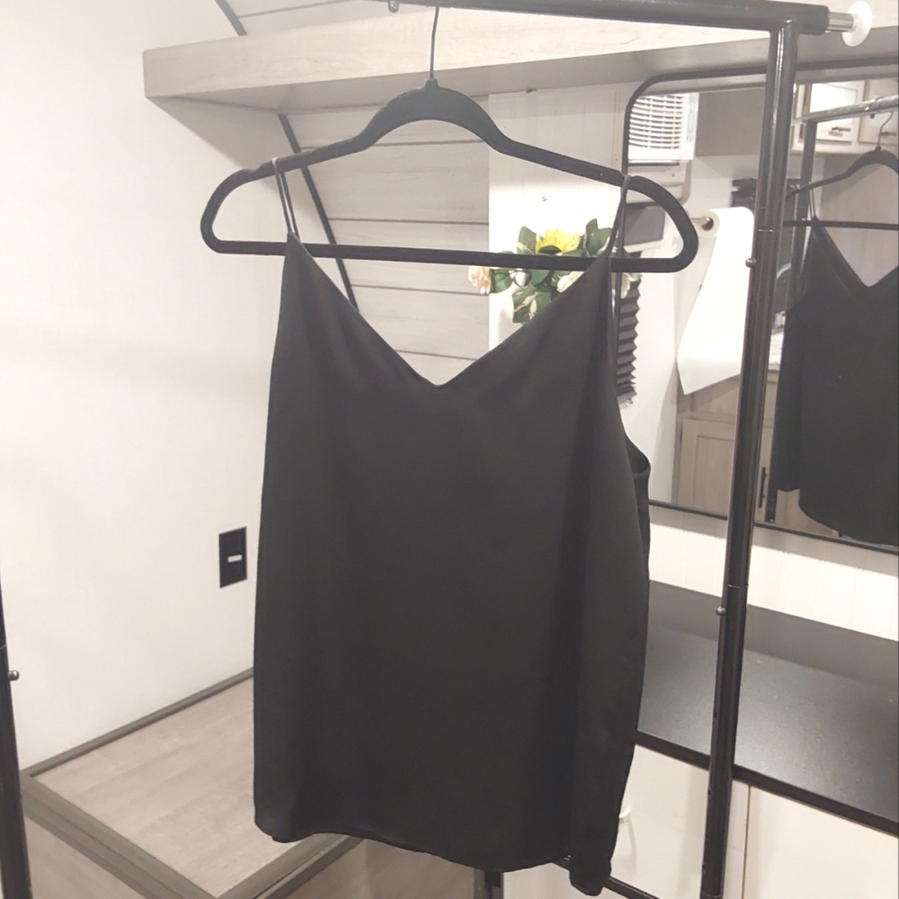 Calvin Klein Elegant Black V-Neck Top Size Medium